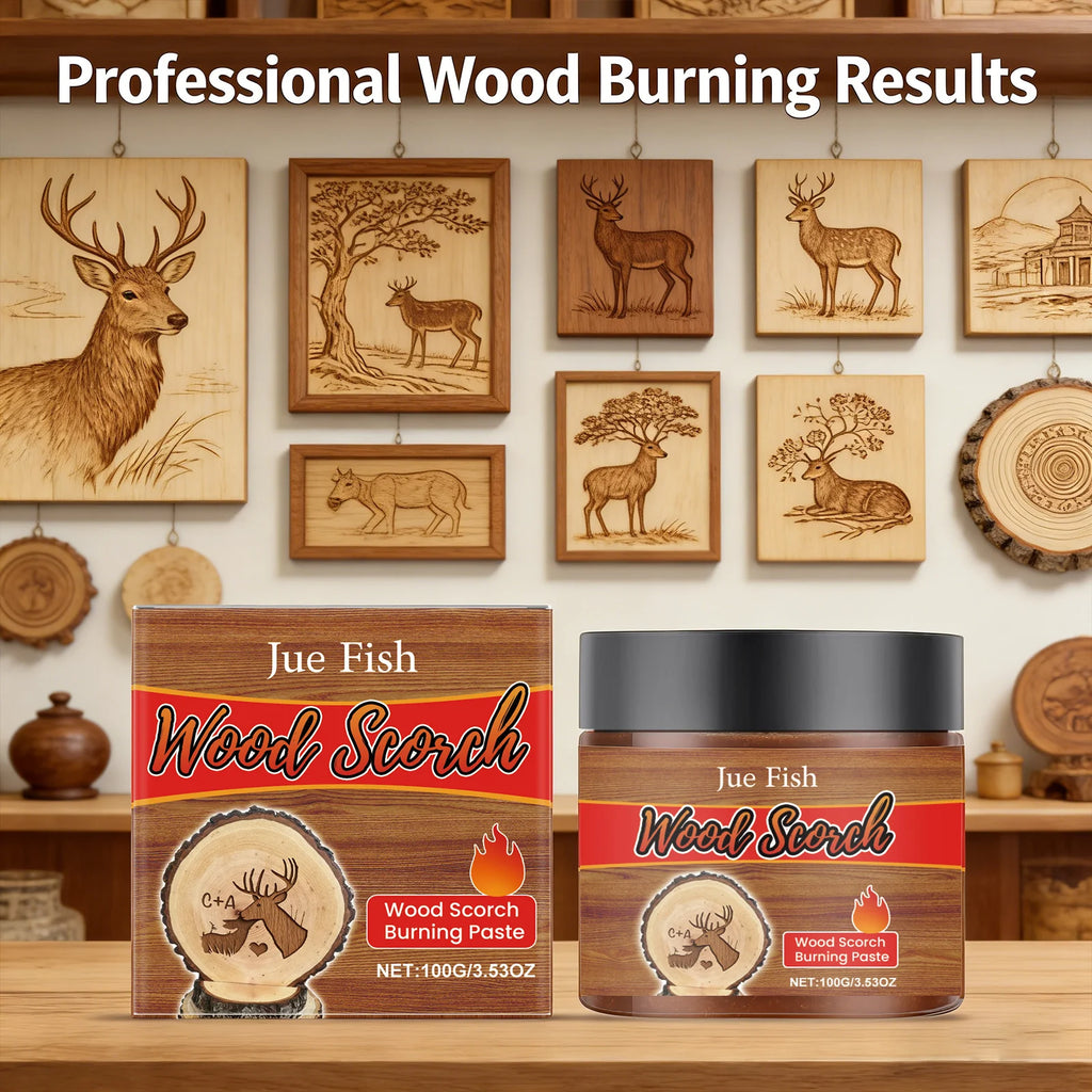 Wood Scorch Burning Paste DIY Pyrography Handmade Personalization Stimulate Creativity Interesting Combustion Effect Unique Gift Qme