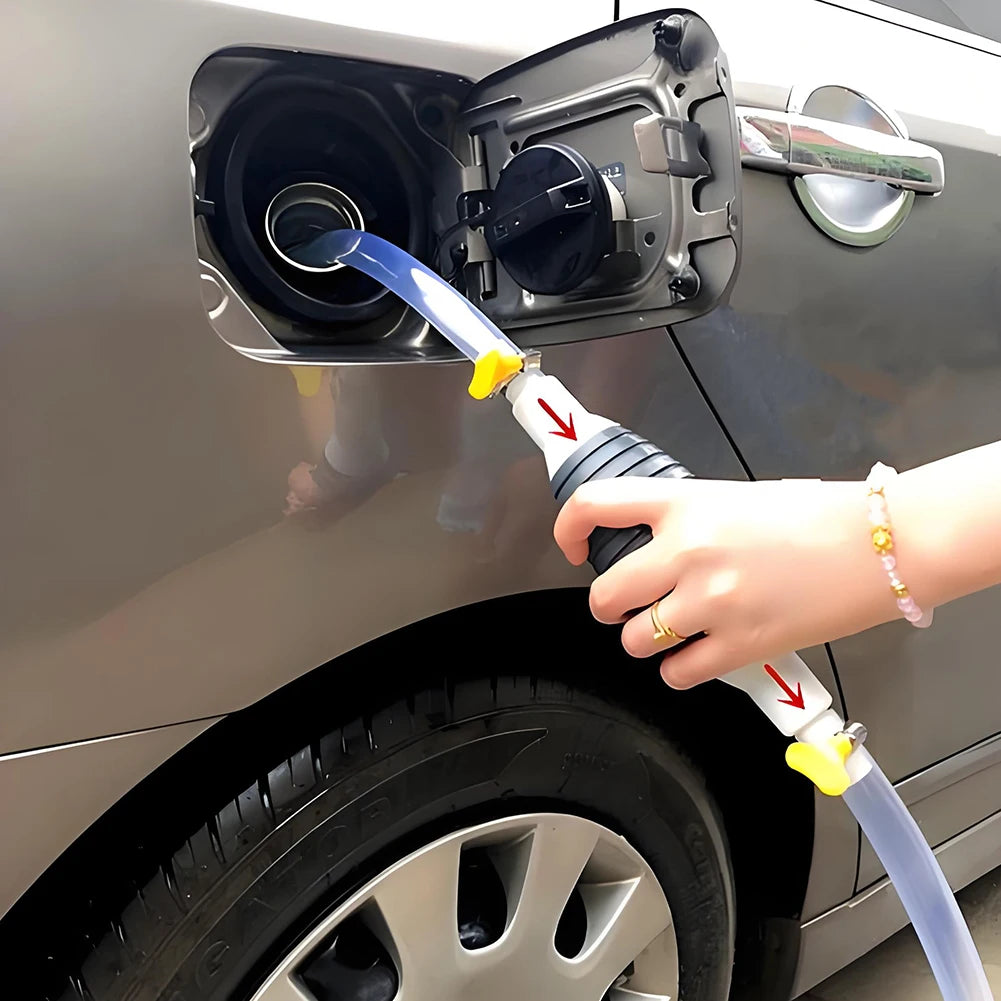 Car Fuel Pump with Hose Fuel Diesel Gasoline Pump Portable Manual Car Fuel Transfer Pump Fit for Fuel Petrol Diesel Gasoline Qme
