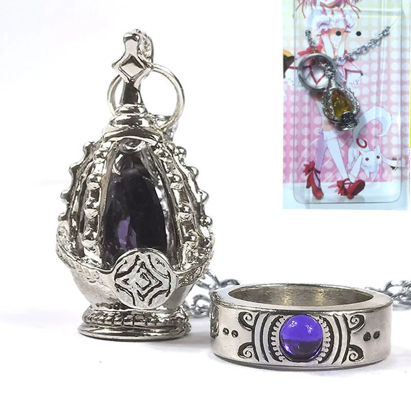 Anime Magic Girl Spiritual Nucleus Alloy Pendant Cosplay Puella Magi Madoka Magica Soul Gem Crystal Necklace Jewelry Accessory Qme