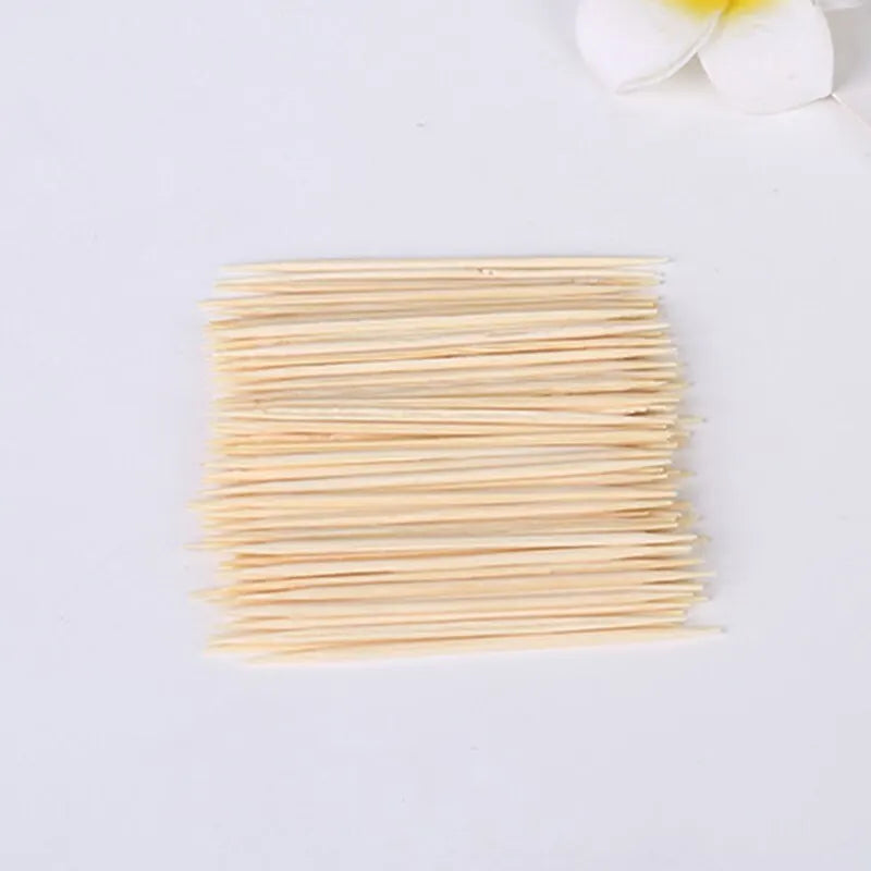 1000pcs Green Environmentally Friendly Bamboo Production Disposable Double-sided Fine Toothpicks Healthy Household Durable Qme