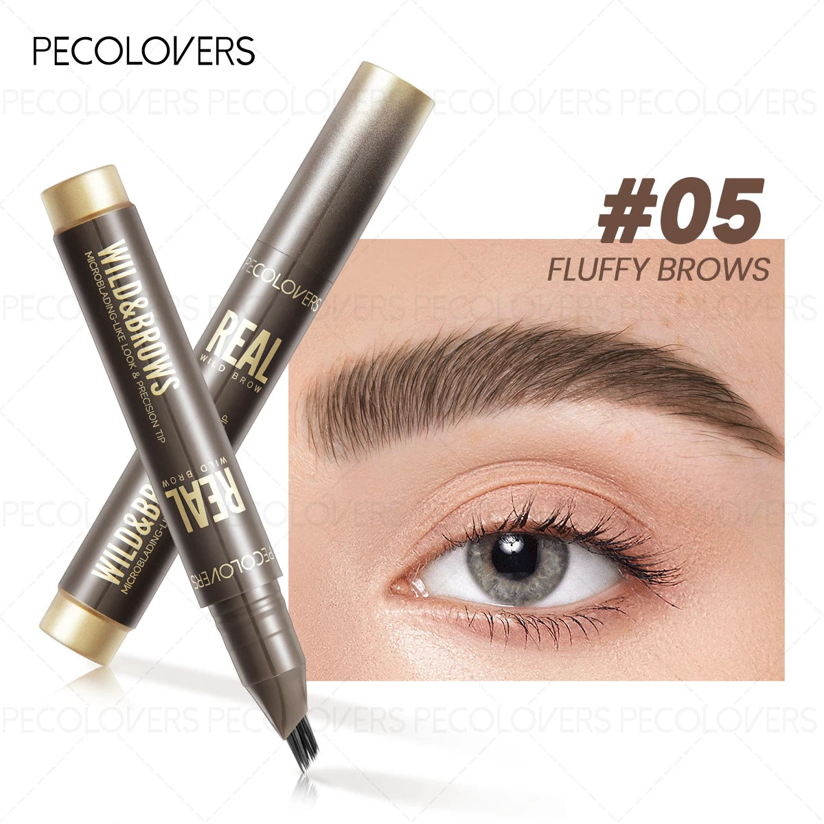 Fluffy Quick-dry Liquid Eyebrow Pen Natural Wild Look Brows Precise Qme 05