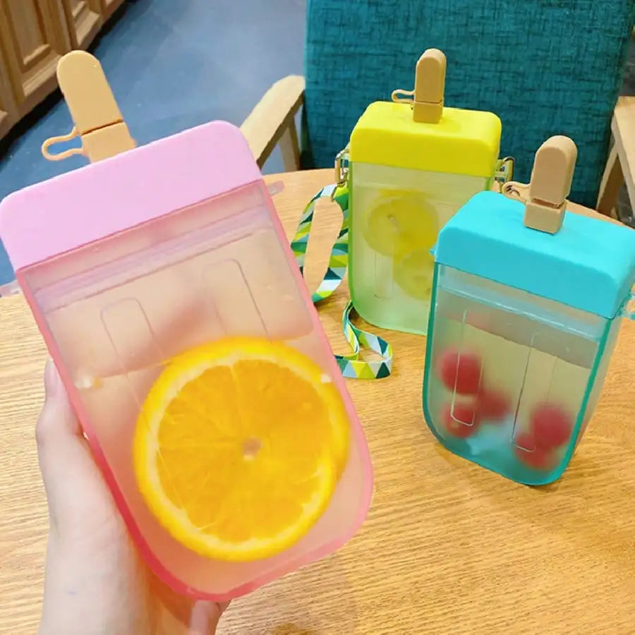 Fashion Creative Straw Plastic Water Cup Heat-resistant 3D Ice Cream Qme