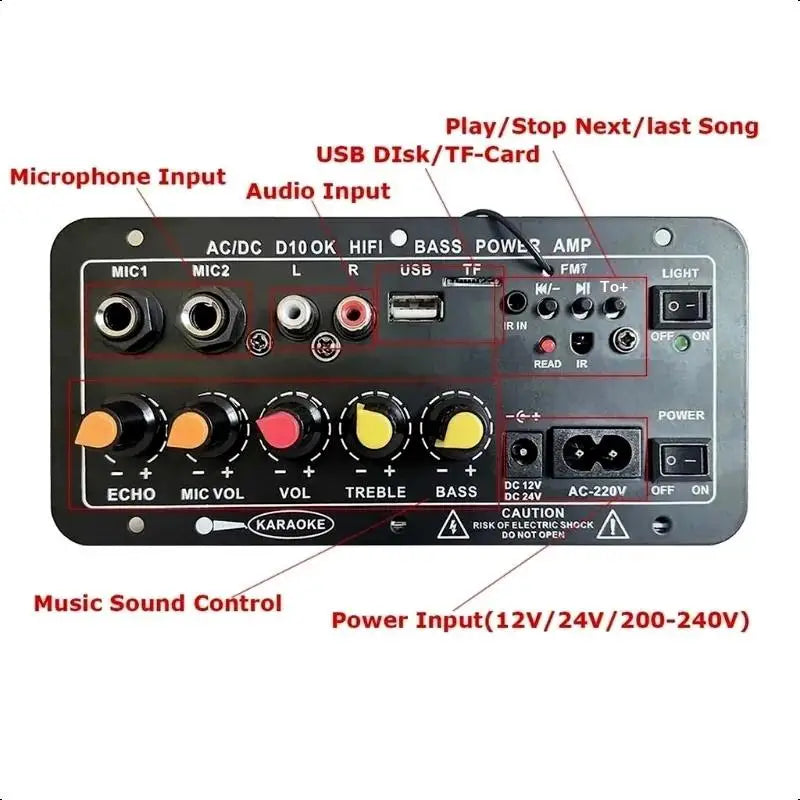 Bluetooth D30 D10 Car Amplifier 12V 24V Power Enhanced Music Home Qme