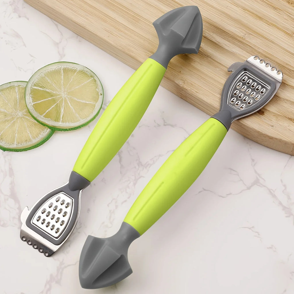 1pc Multifunctional Lemon Zester & Juicer with Built-In Grater, Stainless Steel Blade for Easy Citrus Juicing and Grating Qme