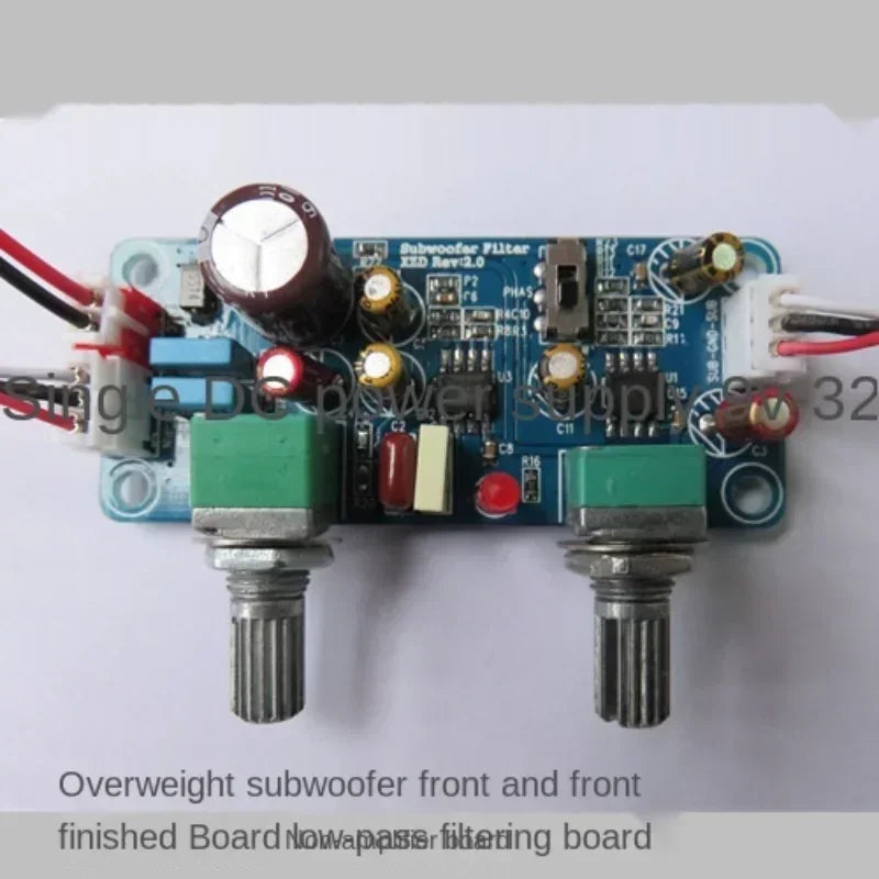 Low Pass Filter Bass Subwoofer Preamp Amplifier Board Single Power DC 9-32V Preamplifier with Bass Volume Adjustment Qme