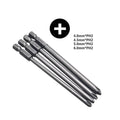 4pcs 1/4 Hex Shank 100mm Long Screwdriver Bits Kit For Torx/Hexagon/Cross/Slotted Hand Tools Qme B
