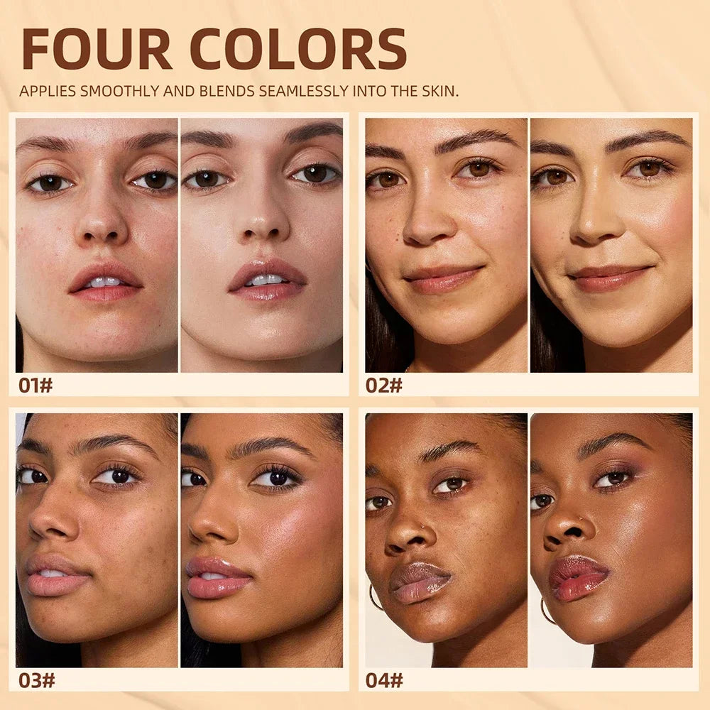 QIBEST Cream Foundation Full Coverage Long Lasting Waterproof Concealer Anti Dark Circle Freckle BB Cream Brighten Makeup Base Qme