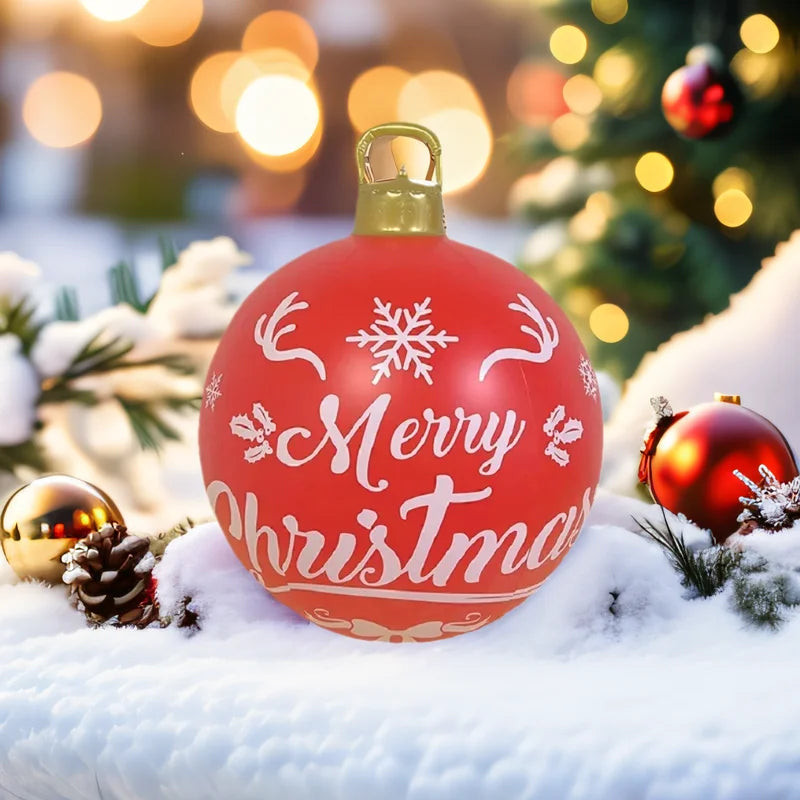 60CM inflatable Christmas ball Giant Christmas ball Indoor porch garden tree decoration inflatable toy Christmas supplies Qme