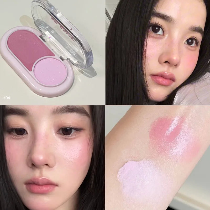 Dual-color Blush Cream Moisturizing Matte Finishwith Expanding Qme HR782-4