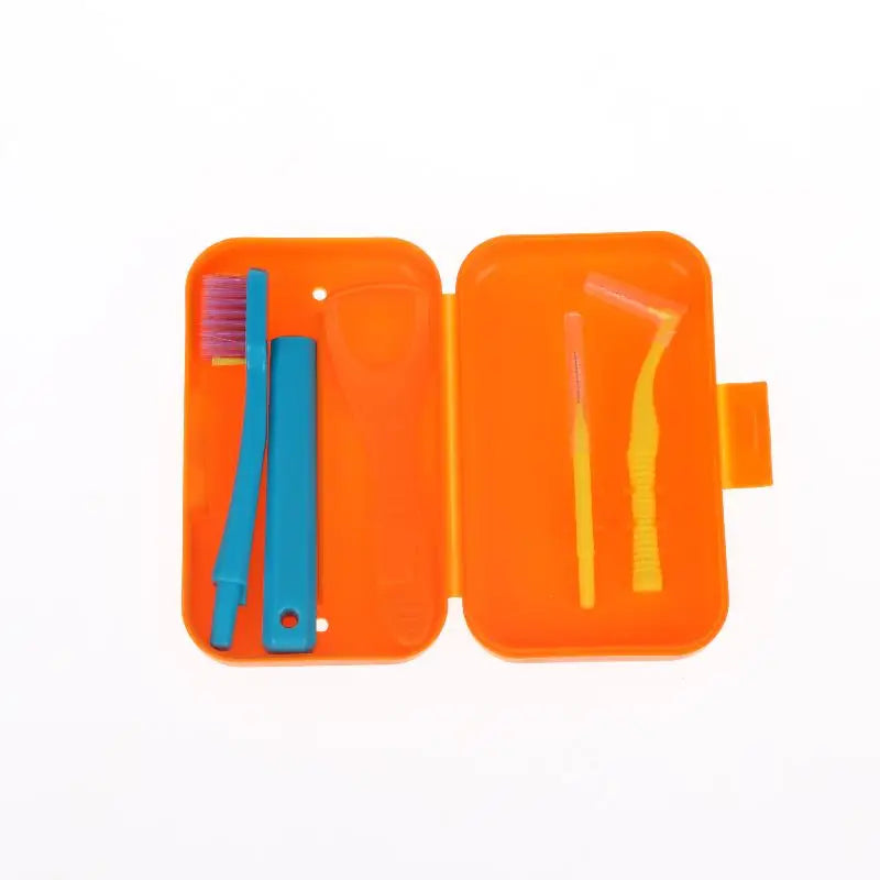 Dental Cleaning Care Kits Portable Travel Oral Detachable Toothbrush Qme Orange