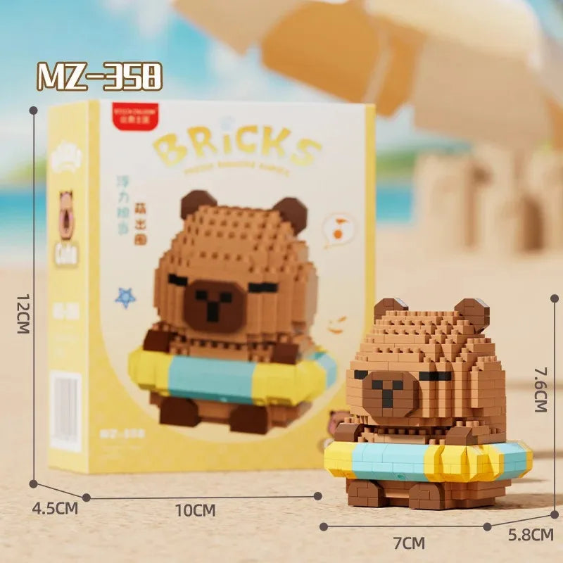 Cute Doll Kapi Capybara Bala Creative DIY Micro Building Blocks Capybara Ornaments Children's Educational Toys Man Gift Qme