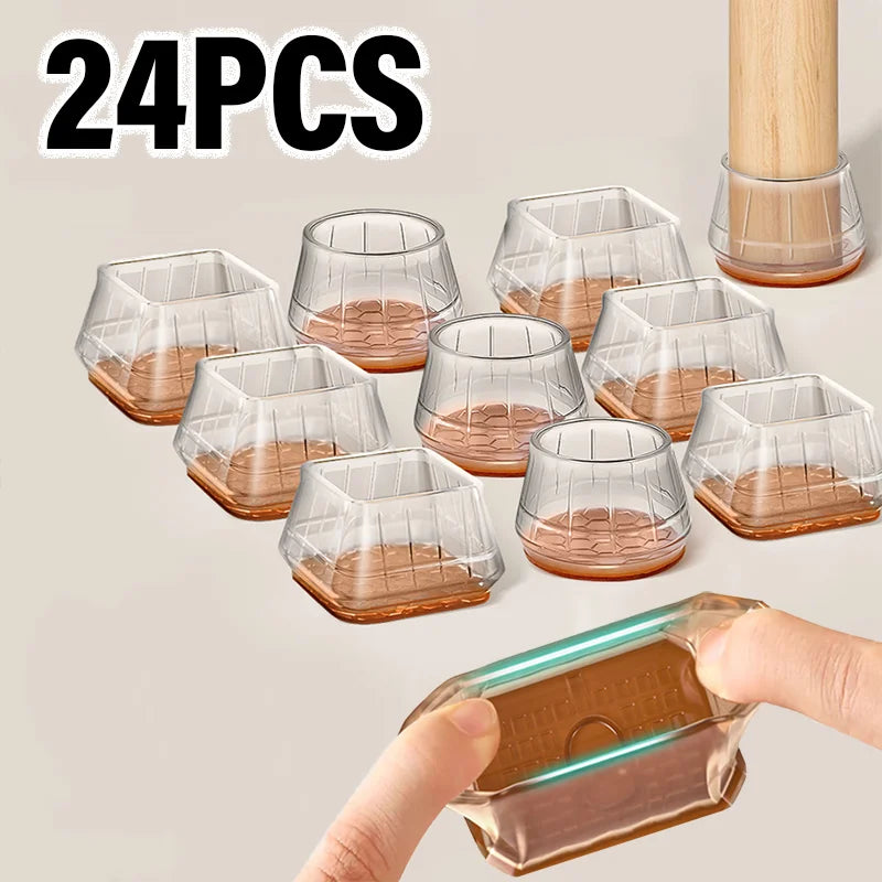 Thicked Chair Leg Floor Protector Silicone Anti-Slip Furniture Pads Wear-resistant Table Leg Cover Scratch-proof Floor Protector Qme