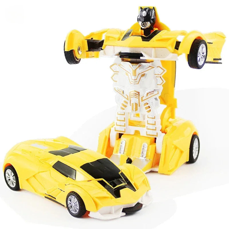 One-key Automatic Transform Robot Car Model Toy for Boys Children Plastic Funny Action Figures Deformation Vehicles Car Kid Qme