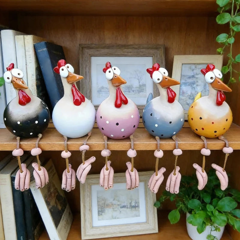 Rooster Figurine Resin Animal Statue Garden Yard Decoration Home Qme