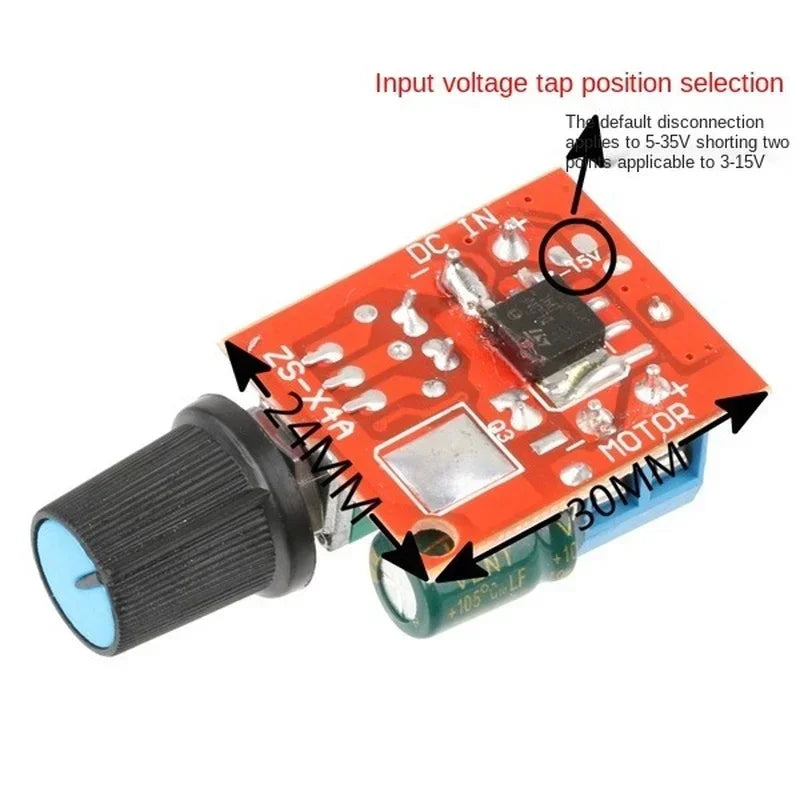 Mini DC Motor PWM Speed Controller 5A 90W 5V 6V 12V 24V 35V Speed Control Switch Super Small LED Dimmer Max 5A Qme
