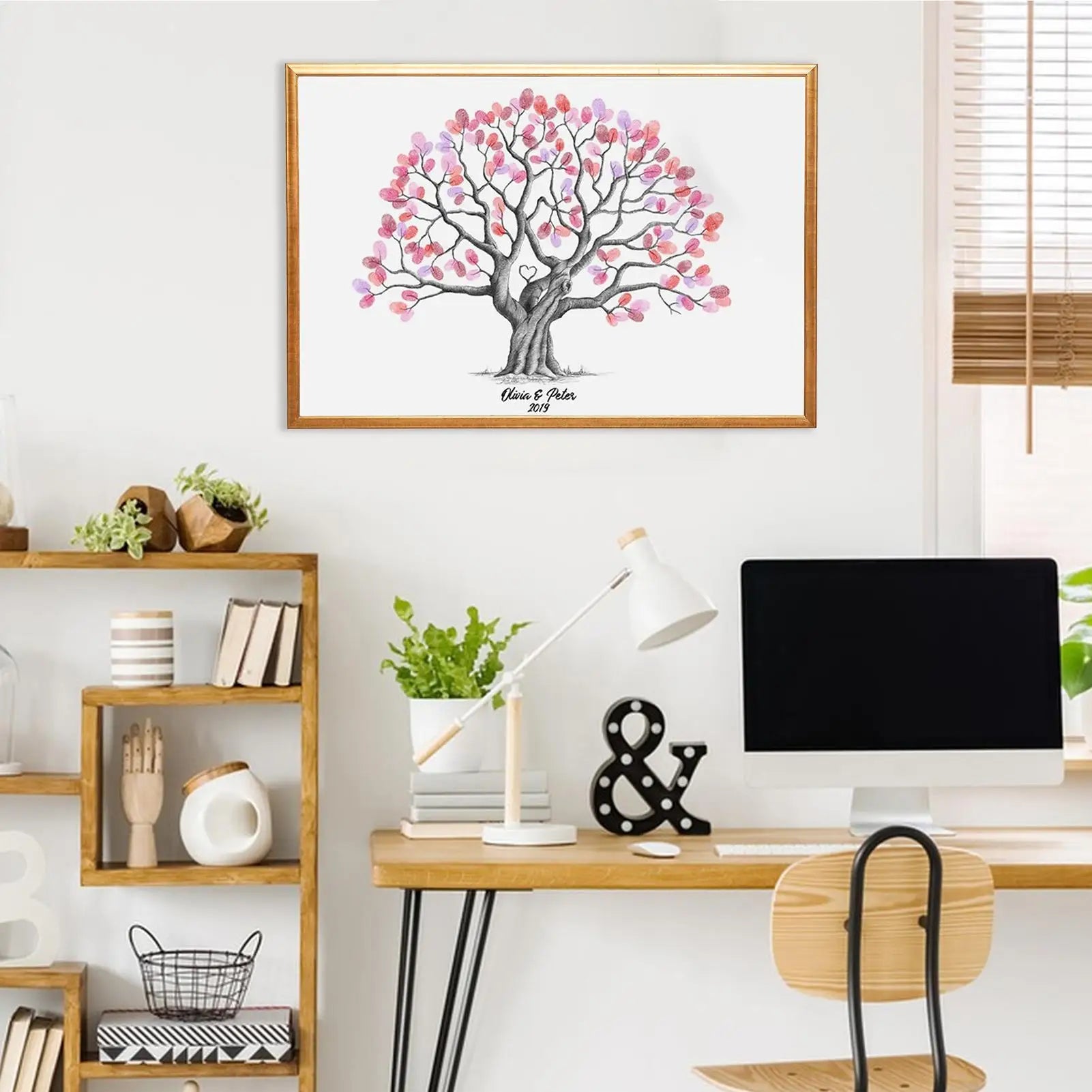 Fingerprint Tree Canvas Wedding Decorative Guest Book Creative Qme