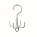 1pc Multifunctional Rotating Clothes Hook - Punch-Free, 4-Claw Rotation, Coat Hanger, Belt Organizer, Scarf Storage Rack Qme White
