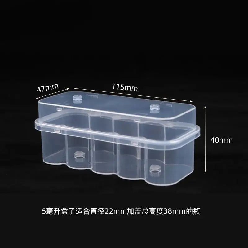 10-Slot Vial Storage Case Stackable Plastic Clear Microtube Box Qme A2
