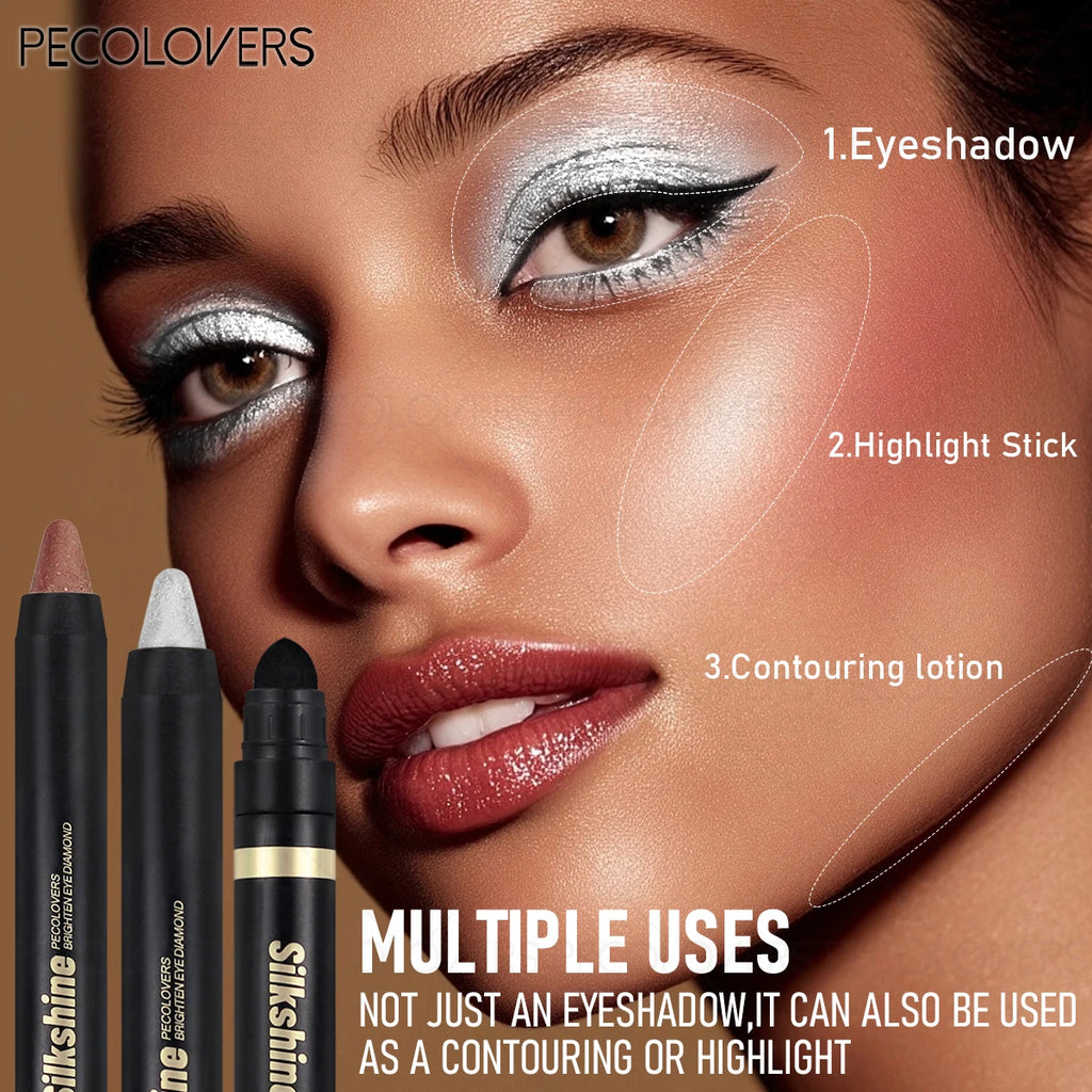 Double Head Eye Shadow Stick Highlight Brightening Fine Flash Qme
