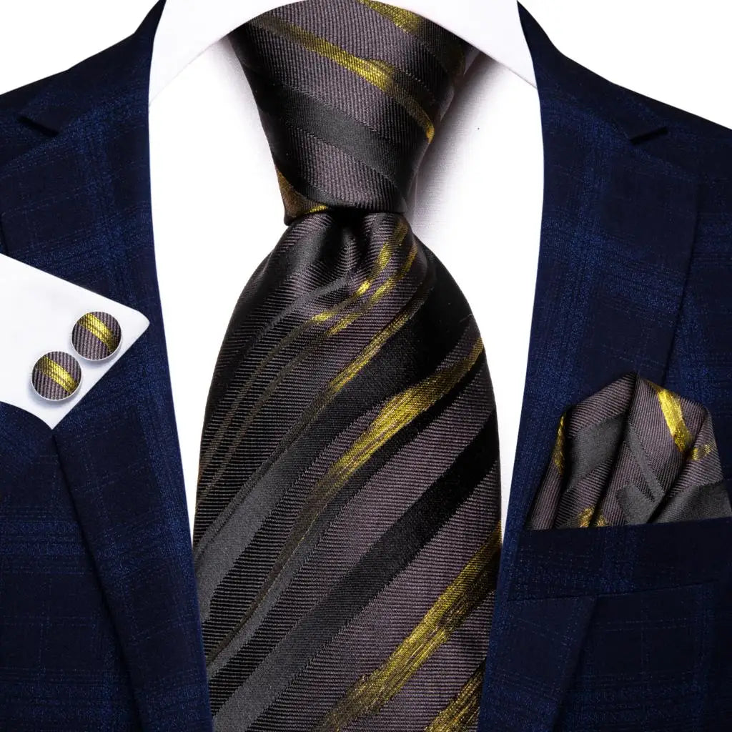 Jacquard Peacock Blue Novelty Design Wedding Tie Men Hanky Cufflinks Qme 3426