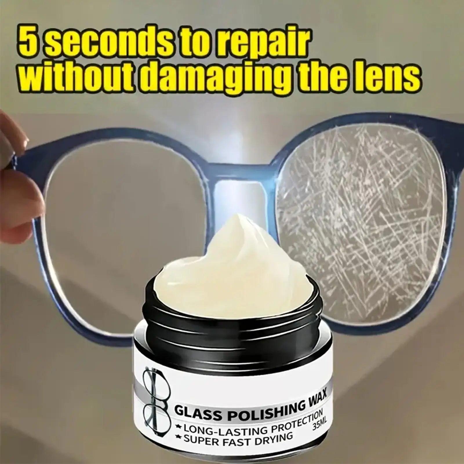Eye Glass Scratch Remover Repair Polishs Cleaner Quick Eyeglass Scratch Polishing Kit For Windshield Camera Screen Watch Phone Qme