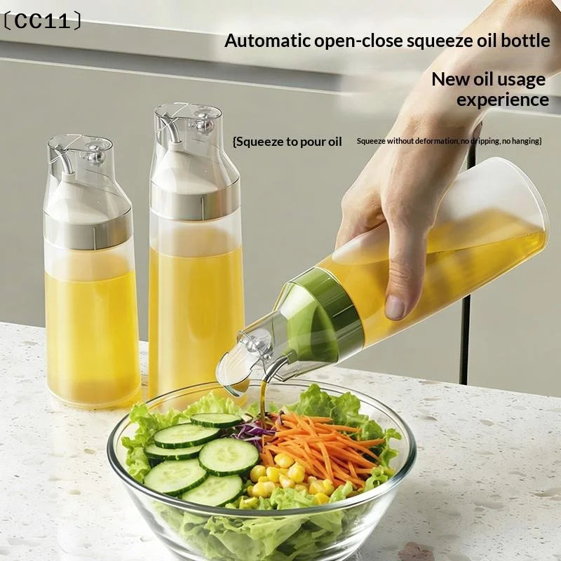 Automatic Opening Closing Squeeze Oil Bottle Household Condiment Dust Qme