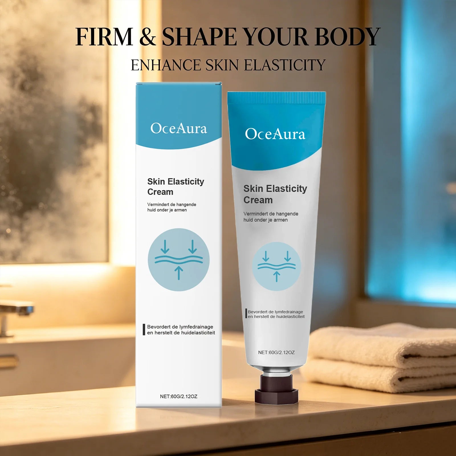 OceAura Skin Elasticity Cream Microcirculation Activating Skin Tightening Contour Sculpting Moisturizing Body Skin Firming Cream Qme