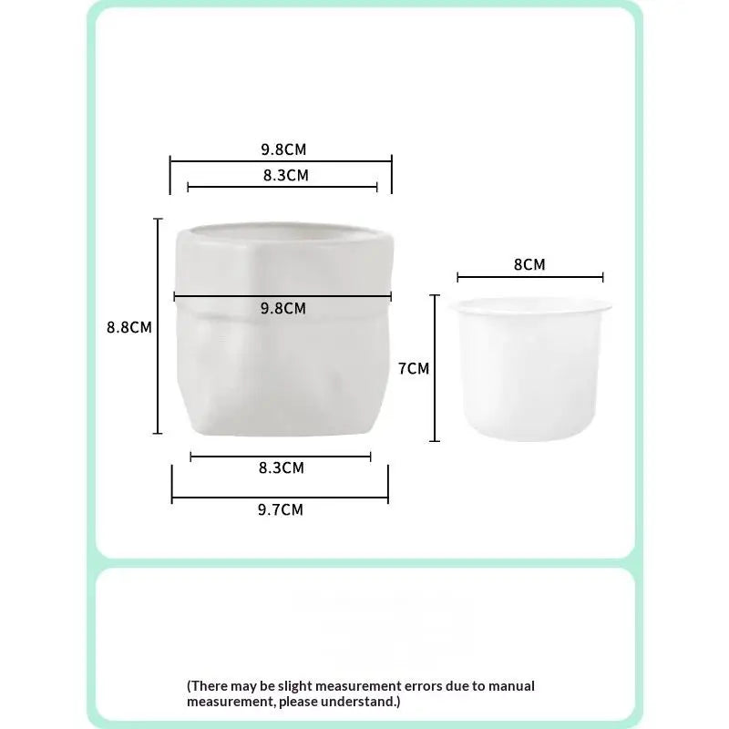 Mini Self Watering Flower Pot Fish Tank Plastic Plant Pots Self Watering Planter Pot Vase For Home Decoration Qme White