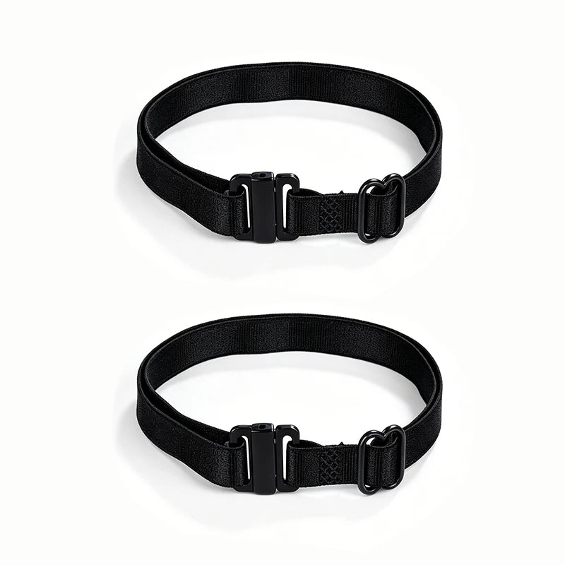 2/4Pcs Invisible Leg Shortening Straps,Adjustable No-Sew Hidden Non-slip Pants Edge Bands, Anti-drag Pants Hem Fixing Device Qme 2pcs Black