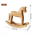 Wooden Crafts Rocking Horse Statue Balance Art Figurines Home Decor Qme A