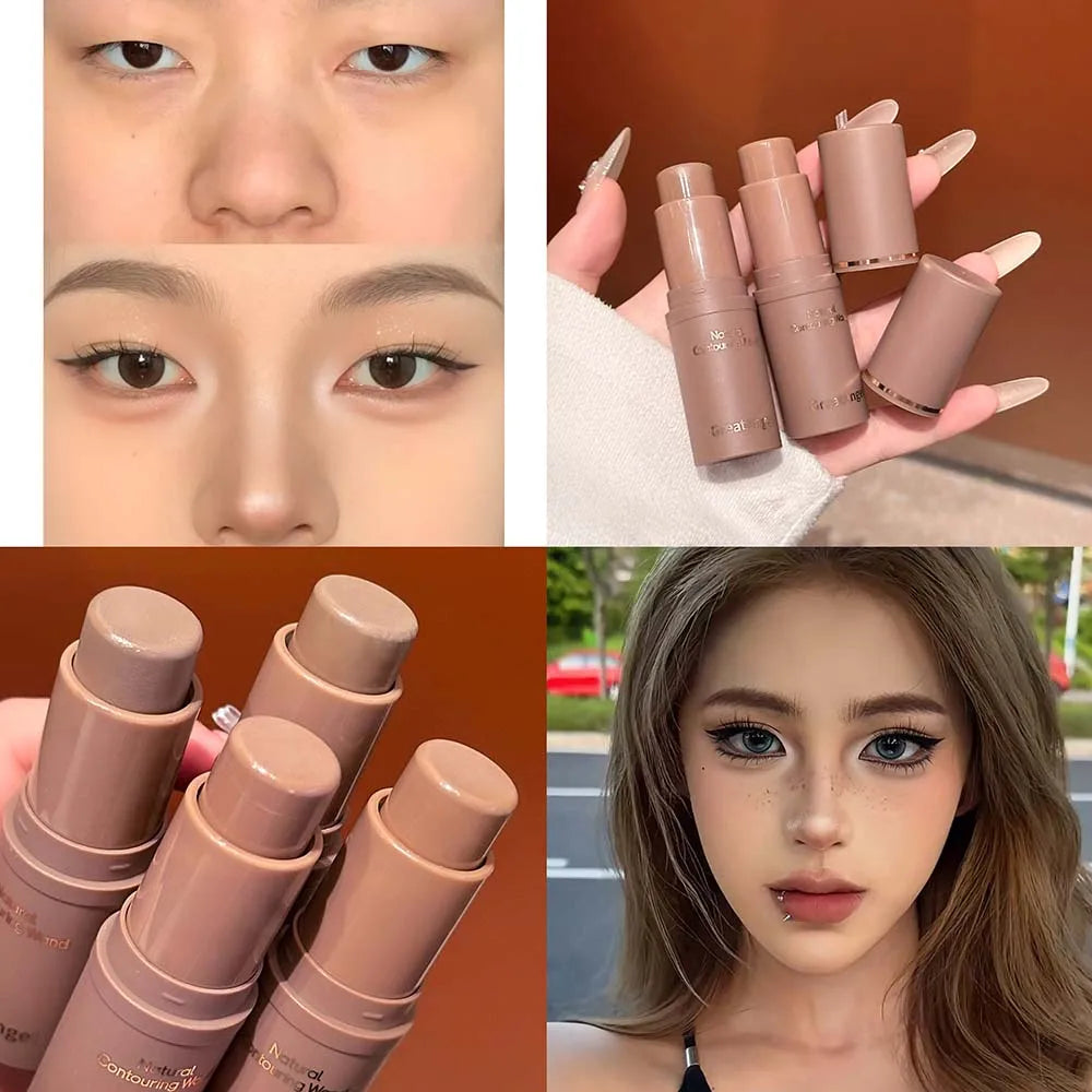 Silky Contouring Bronzer Stick Face Makeup Cosmetics Smooth Lasting Natural Nose Shadow Waterproof V-Face Highlight Brighten Qme
