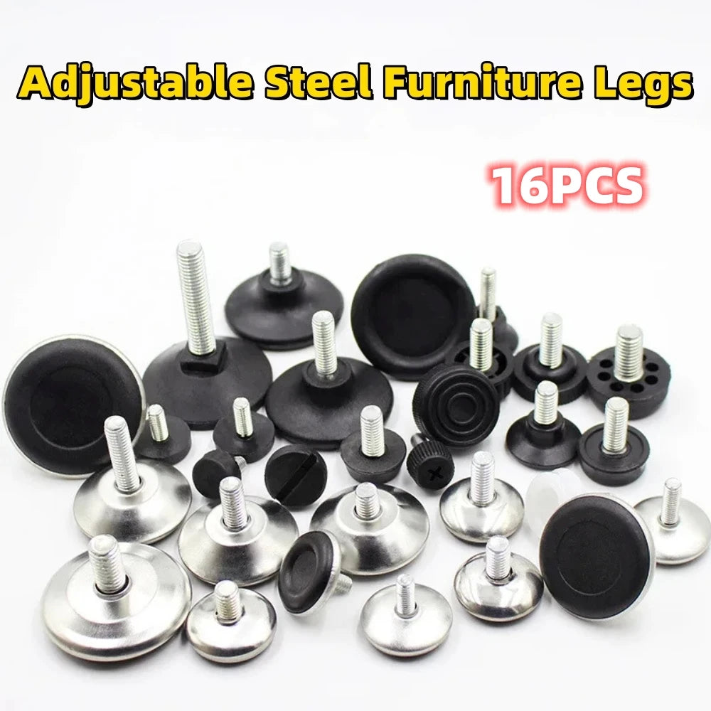 4Pcs Adjustable Stainless Steel Furniture Legs Table Cabinet Anti-slip Fixed Leveler Universal Household Accessories Qme