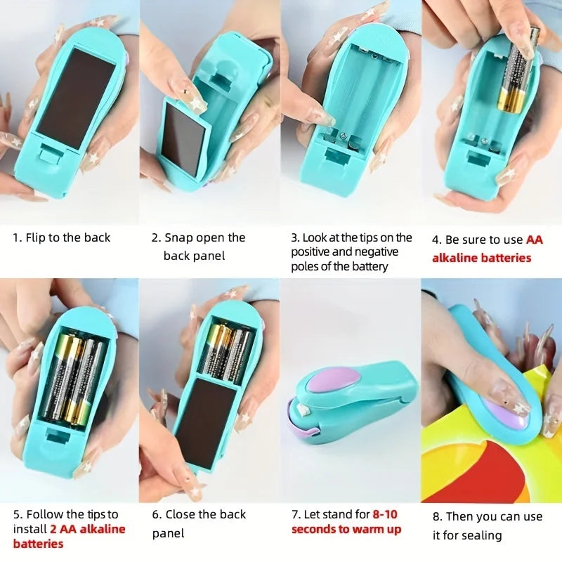 1pc Mini Household Portable Sealing Machine, Hand Pressure, Heat Sealing Machine, Food, Snacks, Plastic Bag Sealing Machine Qme