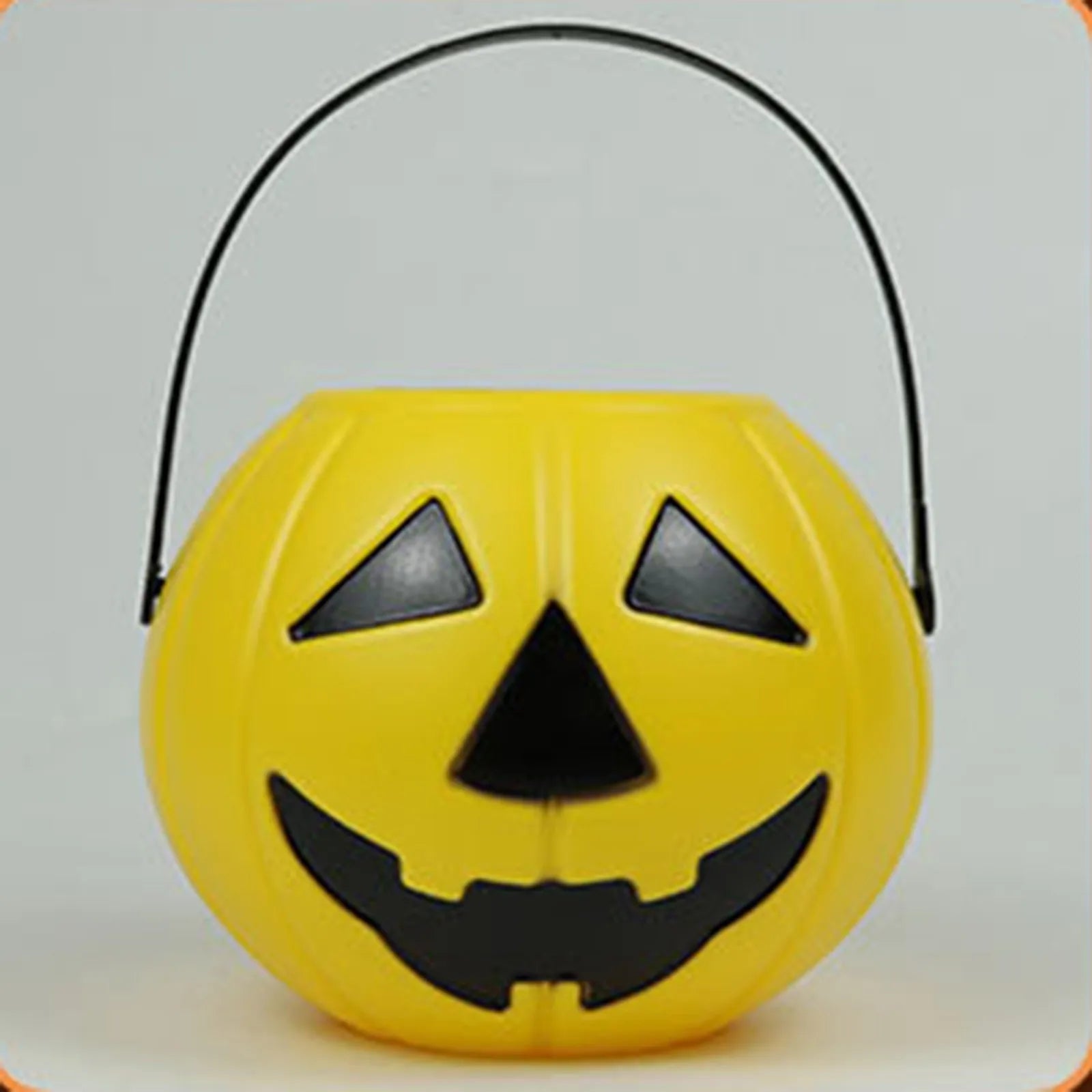 Halloween Multi-color Pumpkin Bucket Portable Plastic Candy Basket Trick Or Treat Kids Gift Packaging Halloween Party Ornament Qme Yellow One Size