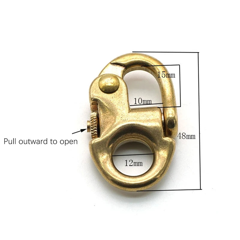 Solid Brass Buckle Clasp Keychain Ring Hook Screw Pin Joint Connecter Qme 1pc