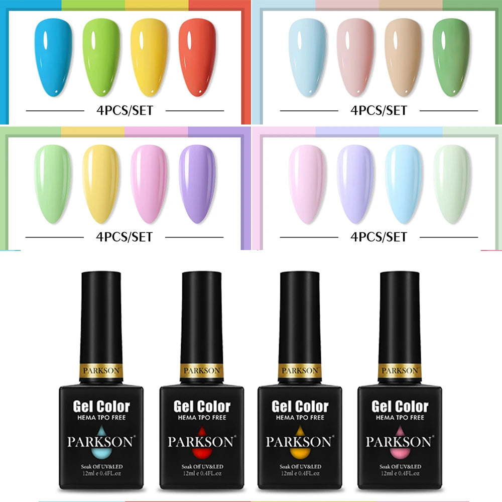 PARKSON Macaroon Series Gel Nail Polish LED UV Summer Solid Semi Qme