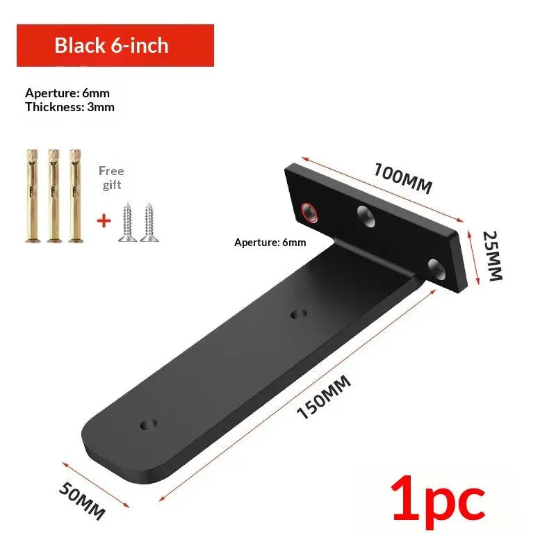 Metal Wall Shelf Support 3mm Thick Black Cast Iron Brackets Heavy Duty Floating Shelf Hanger for Kitchen Bookshelf Storage Qme A2 1