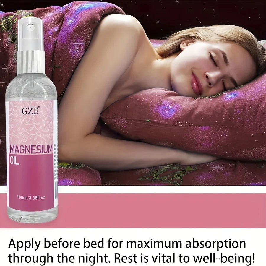 GZE Magnesium Oil Spray Less Itchy - Use as Magnesium Spray Deodorant Get Healthy Hair & Skin and Sleep Better Qme