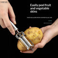 1 Stainless Steel Fruit Vegetable Peeler Blades Easy Peeling Storage Qme Default Title