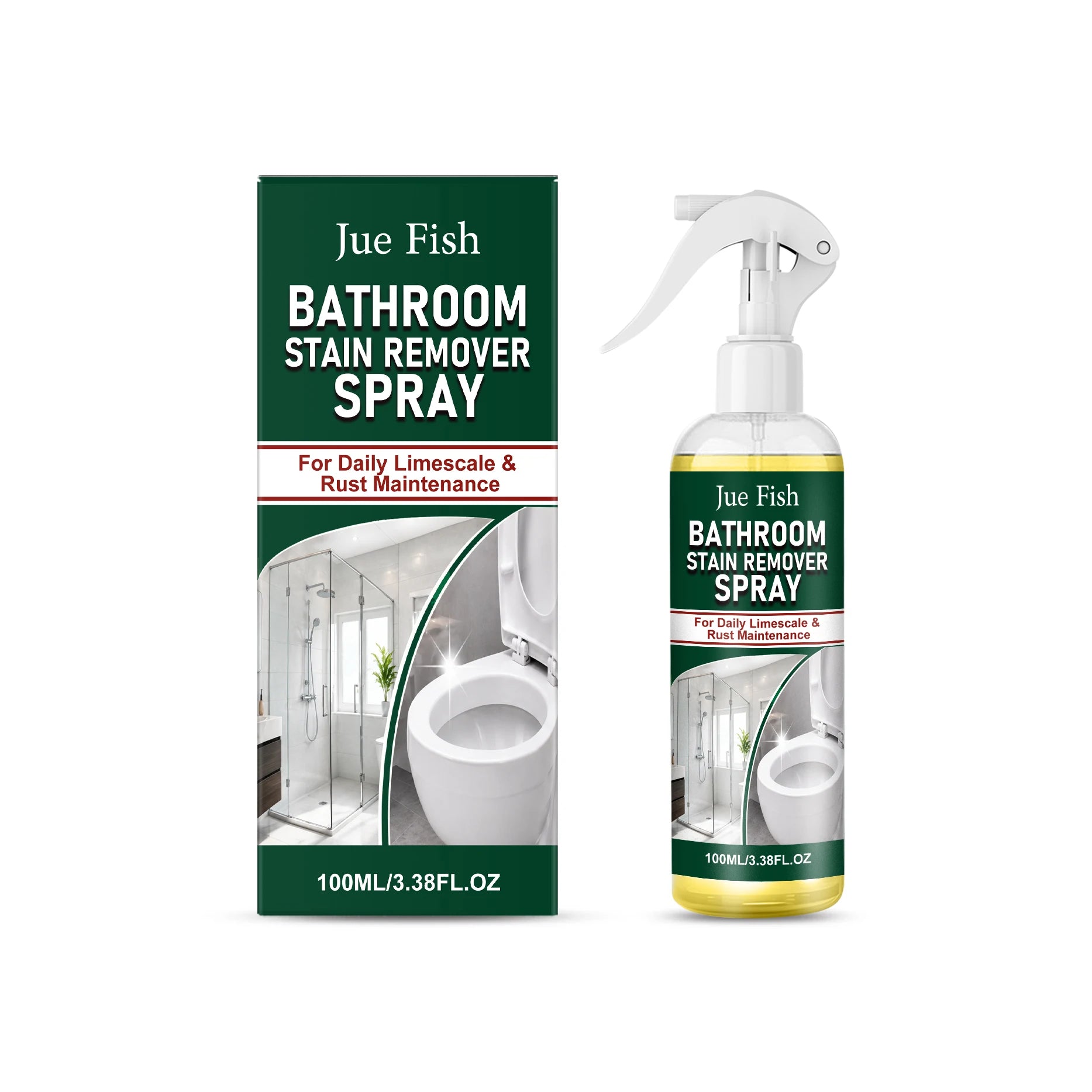 Bathroom Cleaning Spray Dissolve Scale Remove Mold Stains Eliminate Odors Long-Lasting Fragrance Multi-surface Limescale Cleaner Qme 100ML Boxed