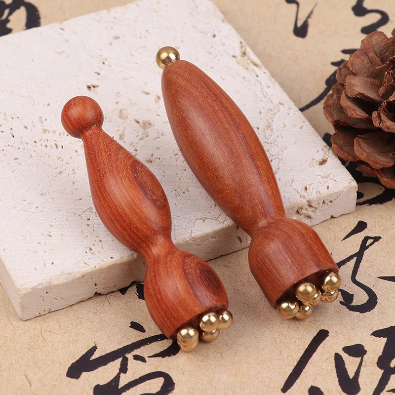 Handheld Lotus Seedpod Beauty Professional Brass Rosewood Facial Gua Qme