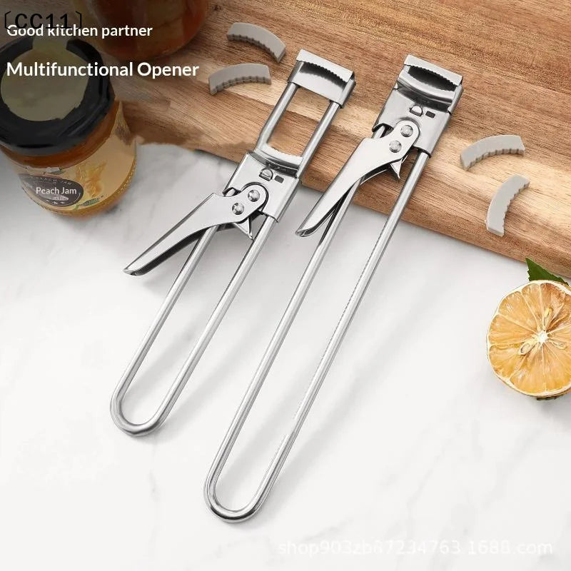 Stainless Steel Can Opener Adjustable Multi Function Labor Saving Qme