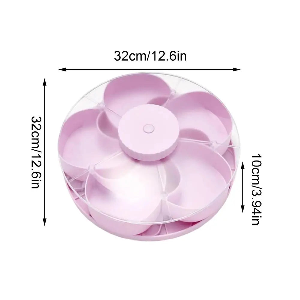 Snack Tray Lid Rotating Storage Container Non-slip Base Fruit Qme Red China Mainland