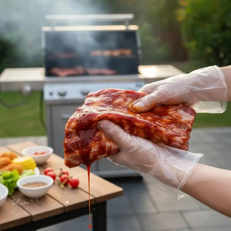 Clear Disposable Gloves Transparent Plastic Latex Food Prep Safe Qme