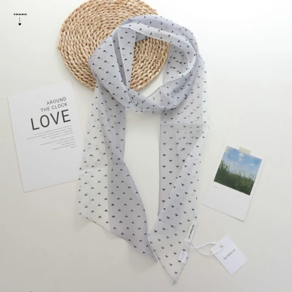 Elegant Polka Dots Long Scarf Versatile Narrow Scarves Fashionable Qme