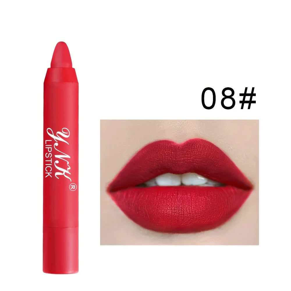 Matte Lipstick Pen Automatic Rotary Pencil Waterproof Non Fading Lip Qme 08