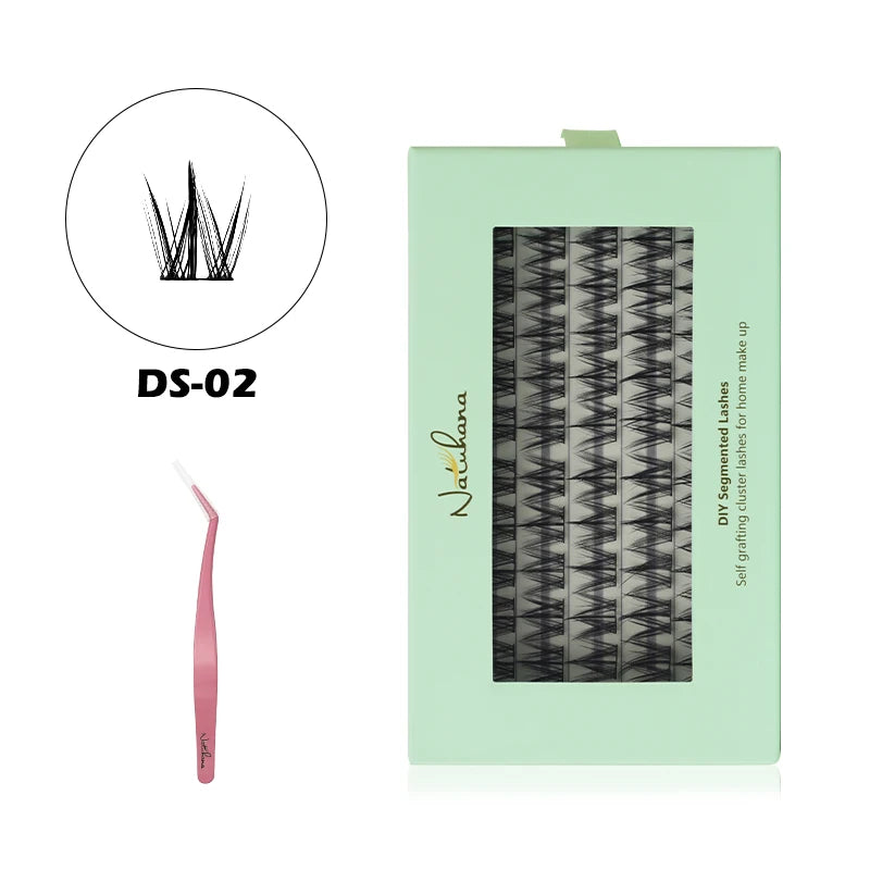 NATUHANA 20D 30D 40D 50D 60D 80D Cluster Eyelashes DIY Individual Qme DS02 5rows Mix11-13 1