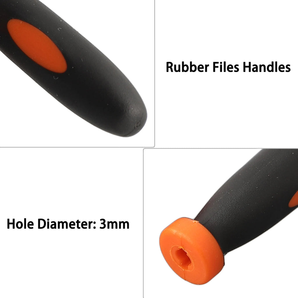 10Pcs Wood File Handle Rubber Files Handles Files Supplies 2.36Inch 3mm Hole Diameter Wood File Handle Workshop Equipment Qme