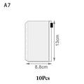 A5 A6 A7 Binder Pockets Waterproof Zipper Pouch 6 Ring Notebook Clear Qme 10pcs A7