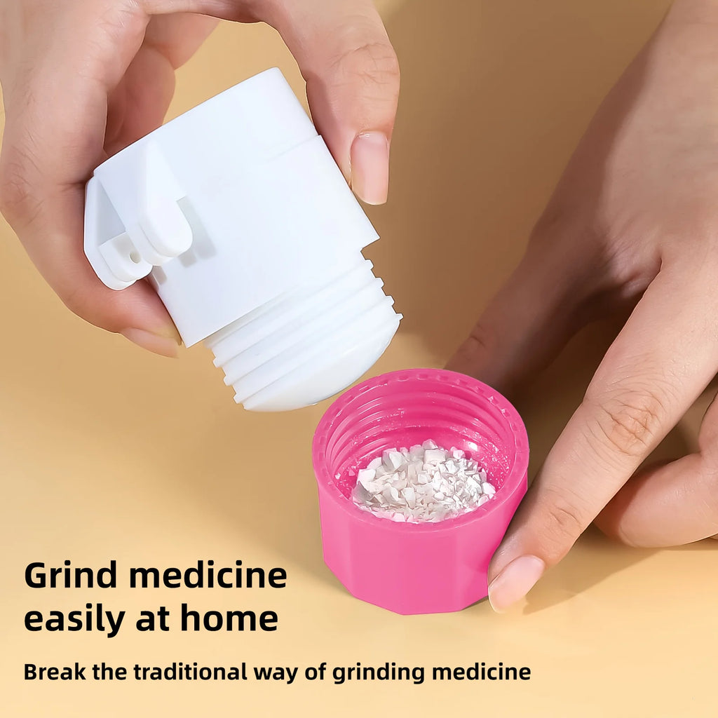 Four-in-One Pill Cutting and Grinding Set - Crusher and Storage Box - Portable Mini Medicine Storage Box, Suitable for Pills Qme